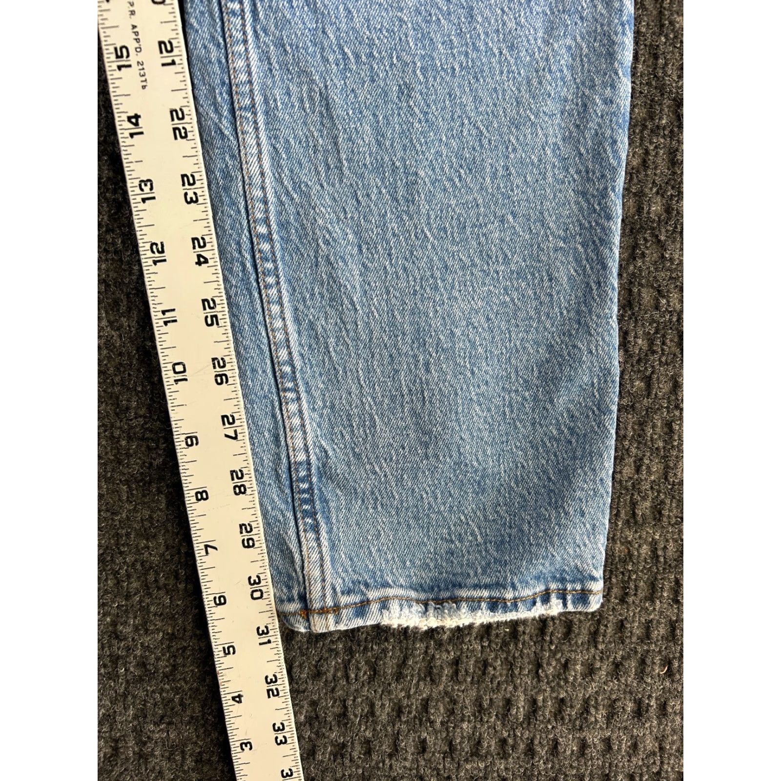 Abercrombie & Fitch Abercrombie & Fitch The Dad Jeans Womens 00 24 in Blue Cotton Denim 5-Pocket High Rise Regular 31 in 90s Love Retro Distressed Logo Zipper Button Mom Size 24" / US 00 / IT 34 - 7 Thumbnail