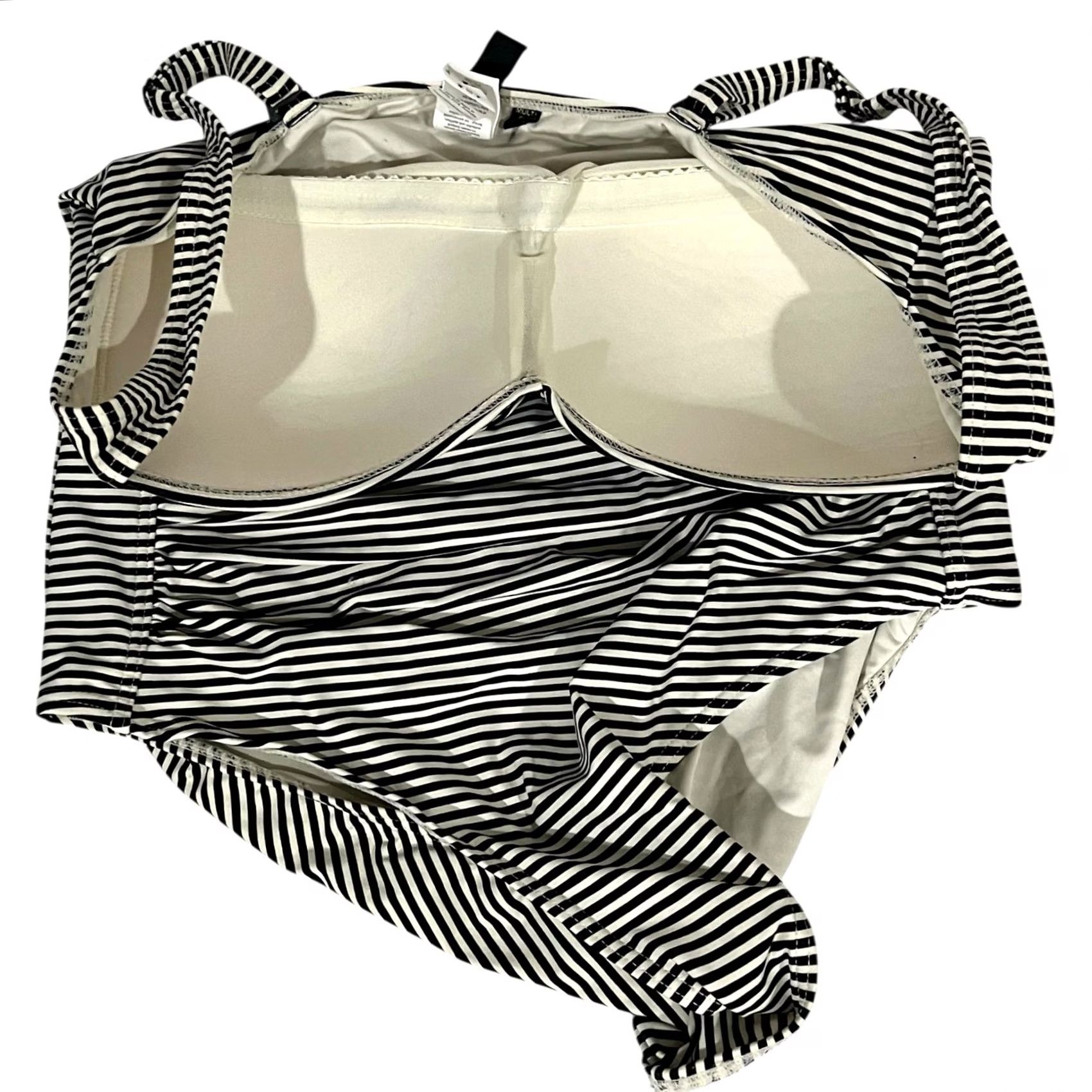 Vintage NIP TUCK SWIM Joanne One-Piece Swimsuit Black Stripe Size 12 Sorrento Slimming - Regular, Women, Nylon Spandex, Striped, Black, 12, preowned, swimsuit Size ONE SIZE - 6 Thumbnail