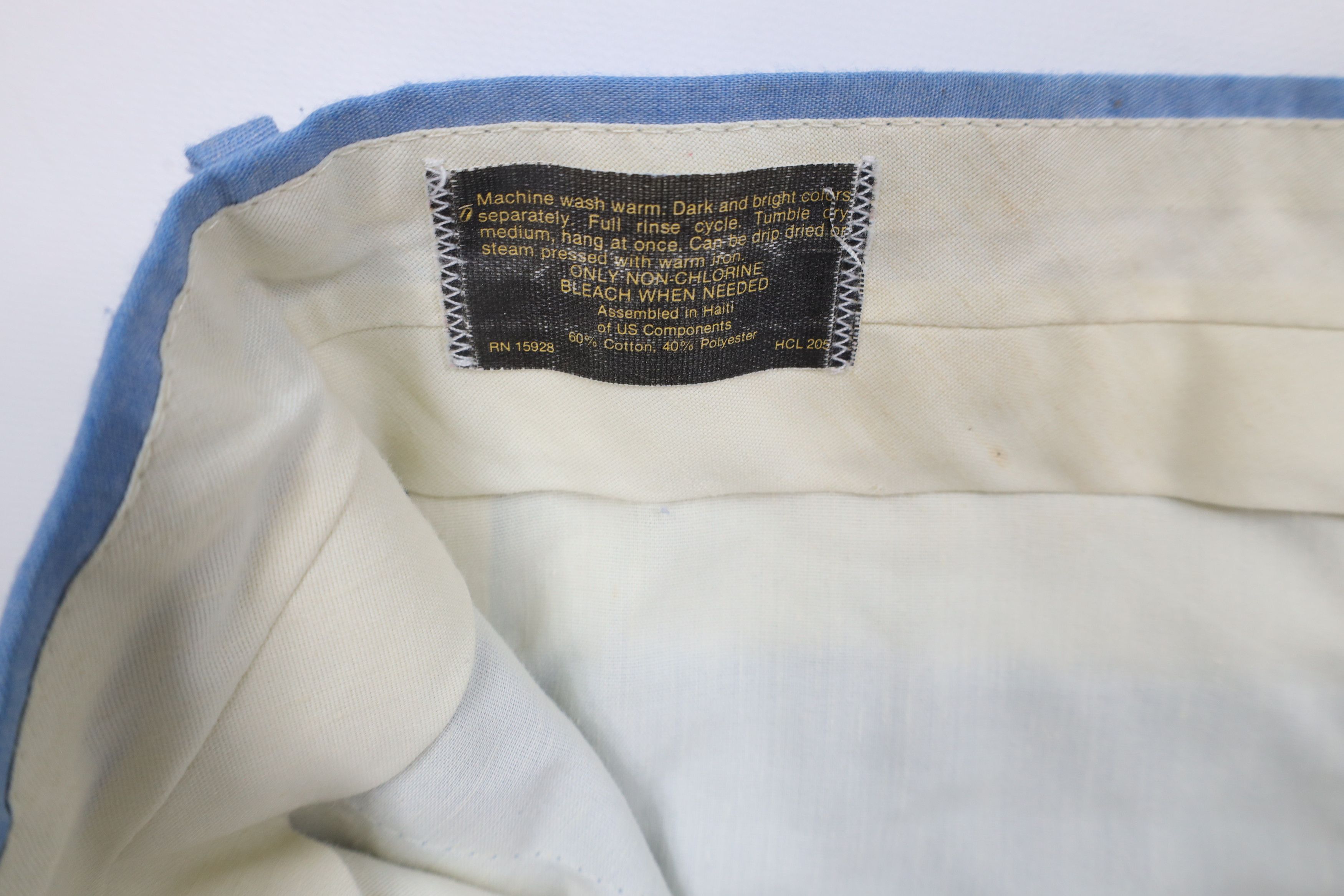 Vintage Vintage 70s Streetwear Chambray Wide Leg Chino Pants Blue Size US 30 / EU 46 - 9 Thumbnail