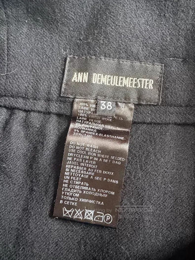 Ann Demeulemeester Ann Demeulemeester Black wool trousers with belt design, l Size 25" / US 0 / IT 36 - 5 Thumbnail