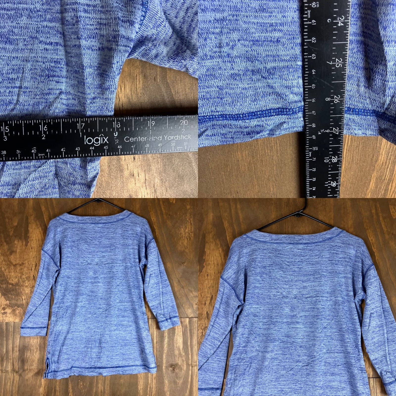 Talbots T by Talbots Shirt Women Blue 3/4 Sleeve Athletic Stretch XS V-Neck Relaxed Casual Size XS / US 0-2 / IT 36-38 - 8 Thumbnail