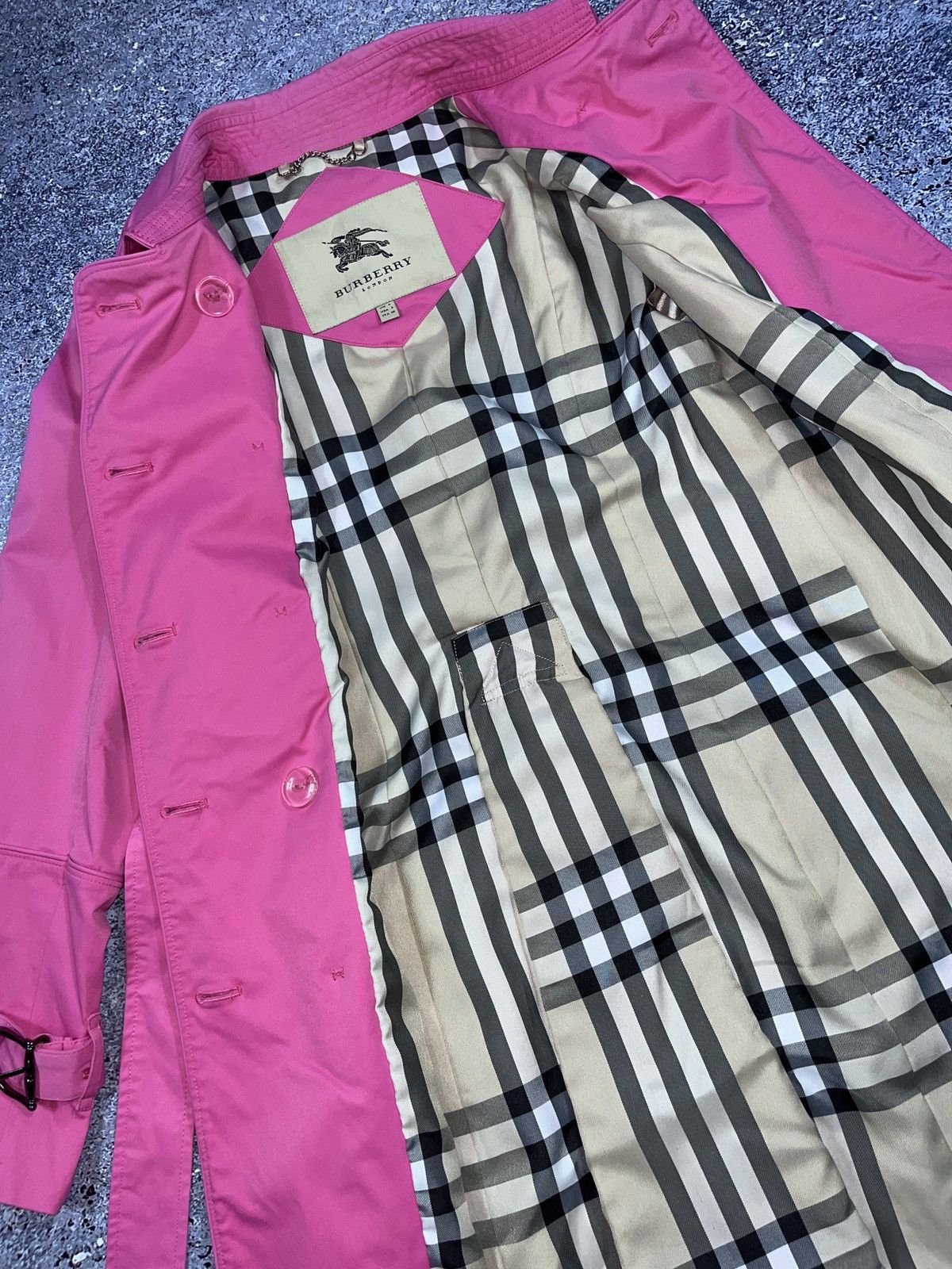 Burberry Rare Pink Barbie Vintage Burberry London Coat Trench Jacket Size S / US 4 / IT 40 - 3 Thumbnail