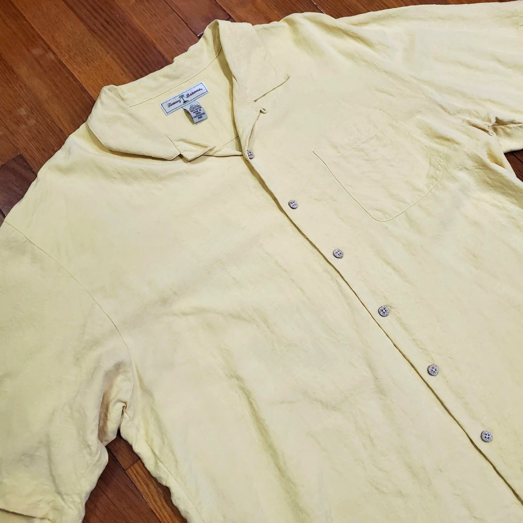 Tommy Bahama Tommy Bahama Shirt XL Mens Yellow Silk Short Sleeve Glassmates Class of 2006 Graduation Graphic Print Relaxed Fit Button-Up Casual Size US XL / EU 56 / 4 - 6 Thumbnail