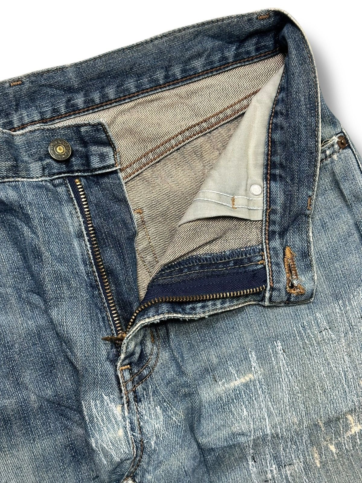 Edwin Vintage Edwin Straight Leg Japan Denim Distressed Light Wash Size US 32 / EU 48 - 10 Thumbnail