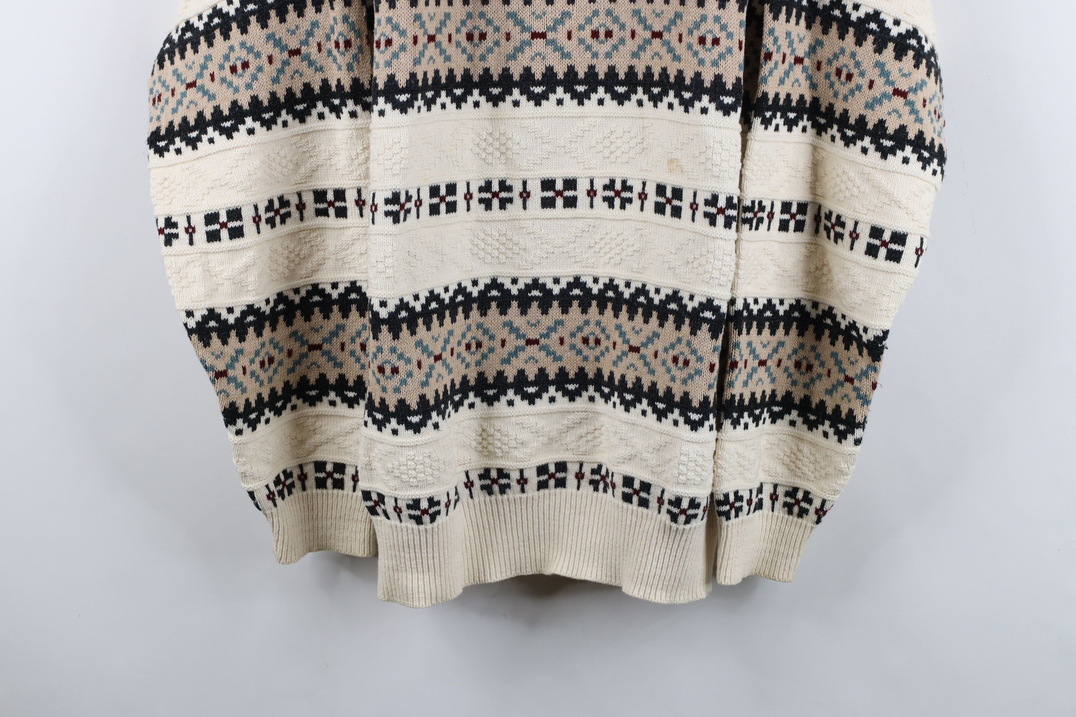 Vintage Vintage 90s Streetwear Cotton Fair Isle Knit Sweater USA Size US L / EU 52-54 / 3 - 3 Thumbnail
