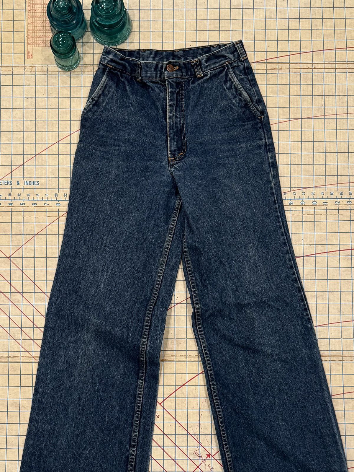 Vintage Vintage Seafarer 70’s Flair Wide Leg Jeans tagged 29 Blue Size US 29 - 2 Thumbnail