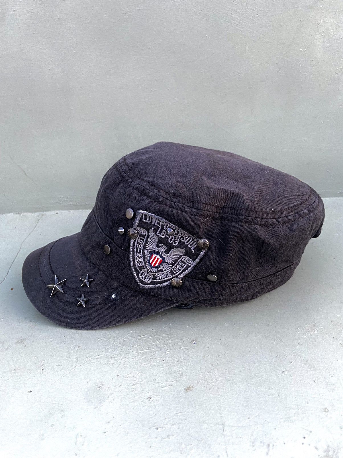 If Six Was Nine 2000s love power soul button star studded patrol hat Size ONE SIZE - 1 Thumbnail