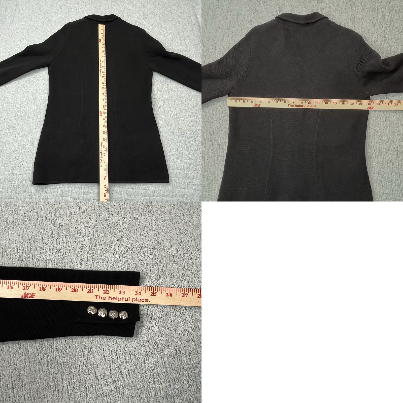 Ralph Lauren VINTAGE Lauren Ralph Cardigan Womens PS Black Cotton Classic Crest Blazer Pockets Size S / US 4 / IT 40 - 8 Thumbnail