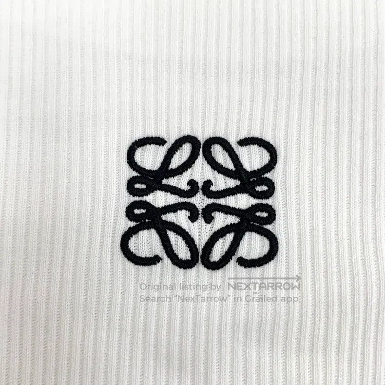 Loewe Loewe White Logo Embroidered Cotton Crew Neck Long-Sleeve Size XS / US 0-2 / IT 36-38 - 5 Thumbnail
