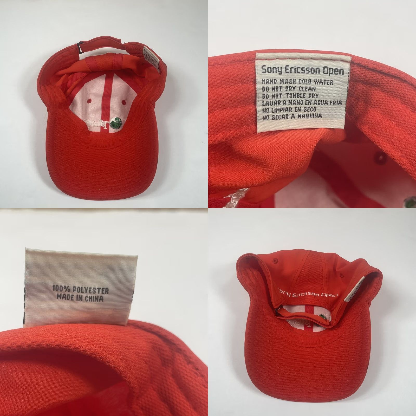 Sony Sony Ericsson Open Baseball Hat Cap Adult Adjustable StrapBack Red Polyester Size ONE SIZE - 8 Thumbnail