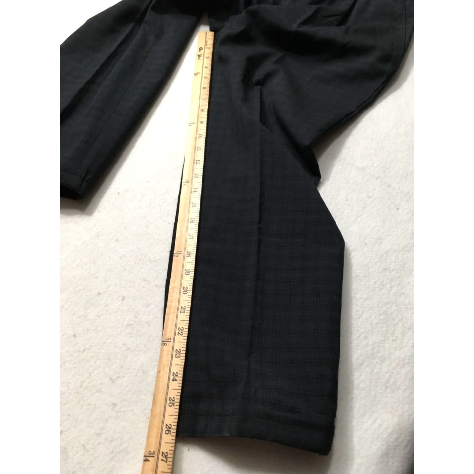 Vintage JRB Mens Pants 34X29 Blue Pleated Straight Leg Wool Polyester with Pockets Size US 34 / EU 50 - 5 Thumbnail