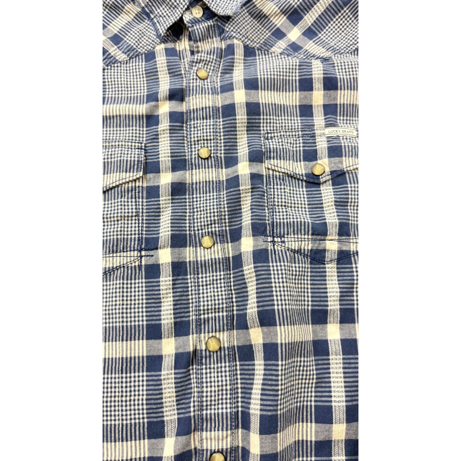 Lucky Brand Lucky Brand Shirt Plaid Blue White Mens Small Classic Fit Snap Western Size US S / EU 44-46 / 1 - 7 Thumbnail