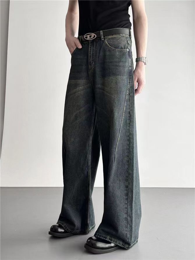 Japanese Brand × Jean Men's blue washed distressed straight jeans Size US 32 / EU 48 - 4 Thumbnail