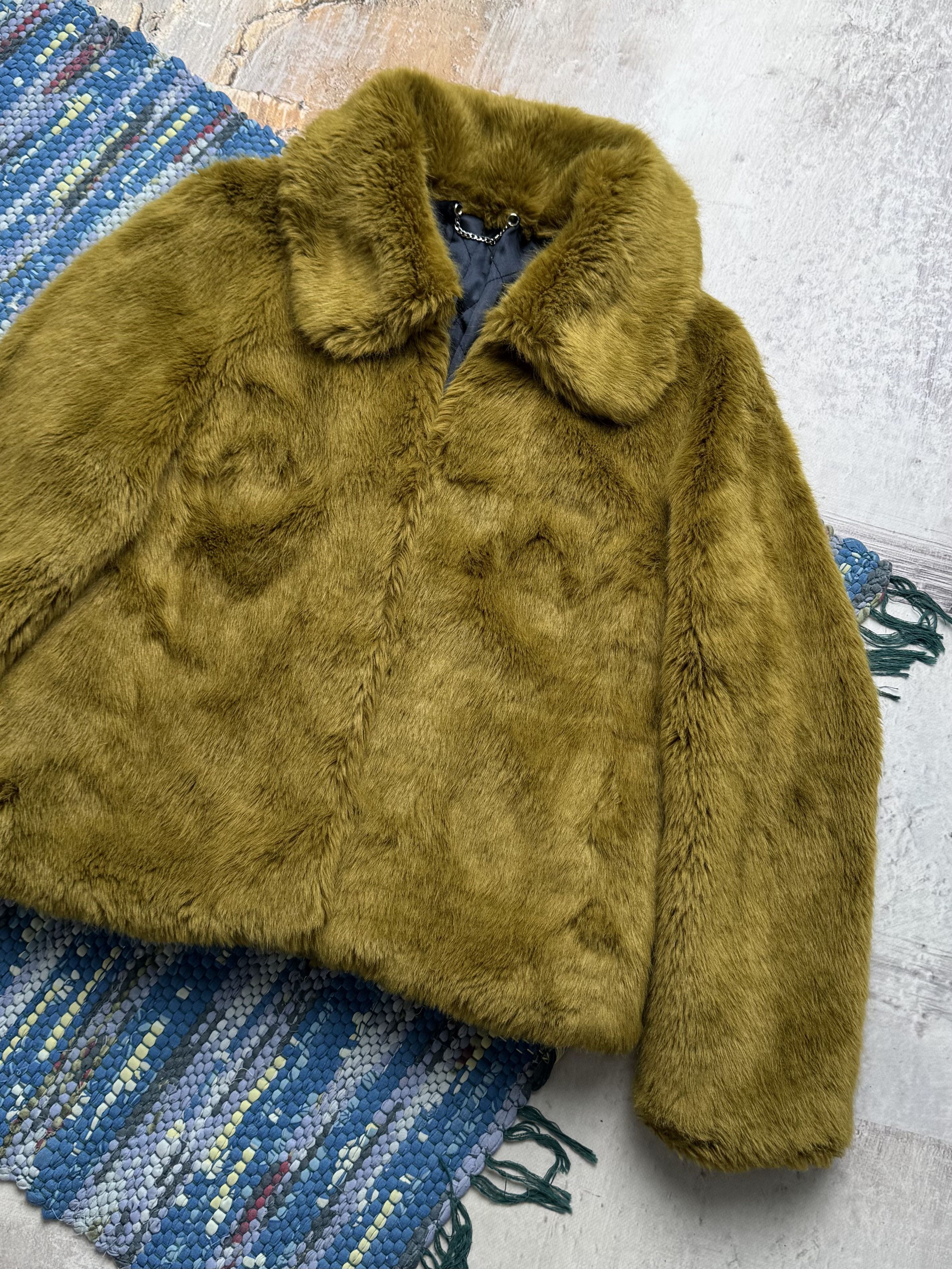 Vintage Vintage Cropped Faux Fur Jacket A8(V1)D15 Size L / US 10 / IT 46 - 3 Thumbnail