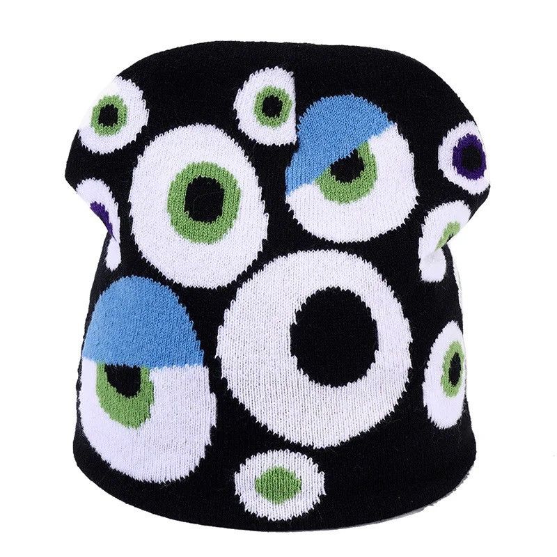 Japanese Brand × Vintage Y2K Monster Eyes Beanie (black) Size ONE SIZE - 8 Thumbnail