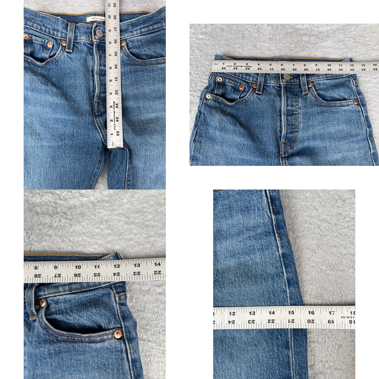 Levi's Levi's Premium Jeans Womens 23 Blue Denim Big E Wedgie Straight Mid Rise 23x25 Jeans Size 40" / US 18 - 9 Thumbnail