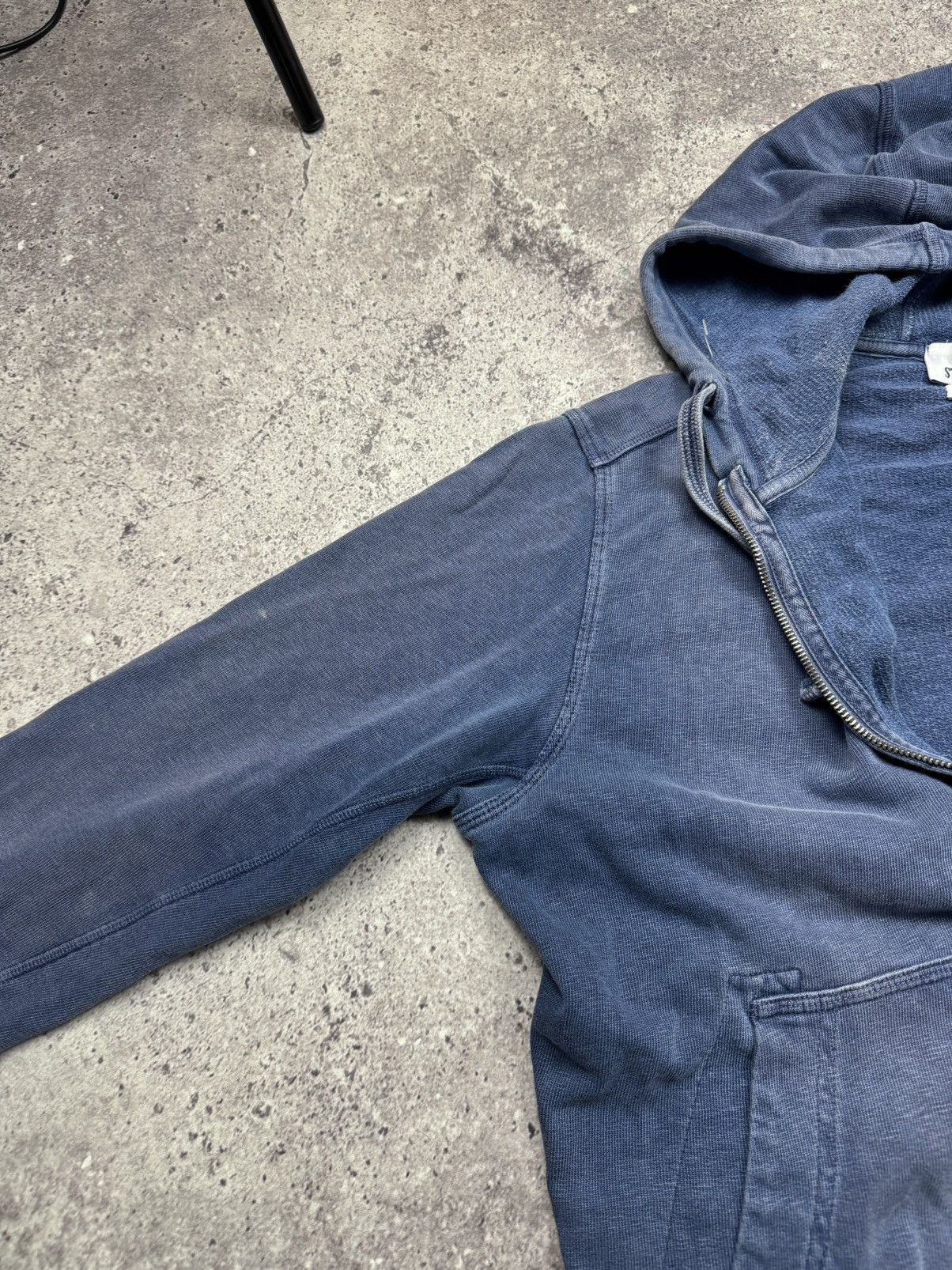 Stone Island Vintage Stone Island Garment Dyed Zip Hoodie Washed Blue Y2K Size US M / EU 48-50 / 2 - 10 Thumbnail