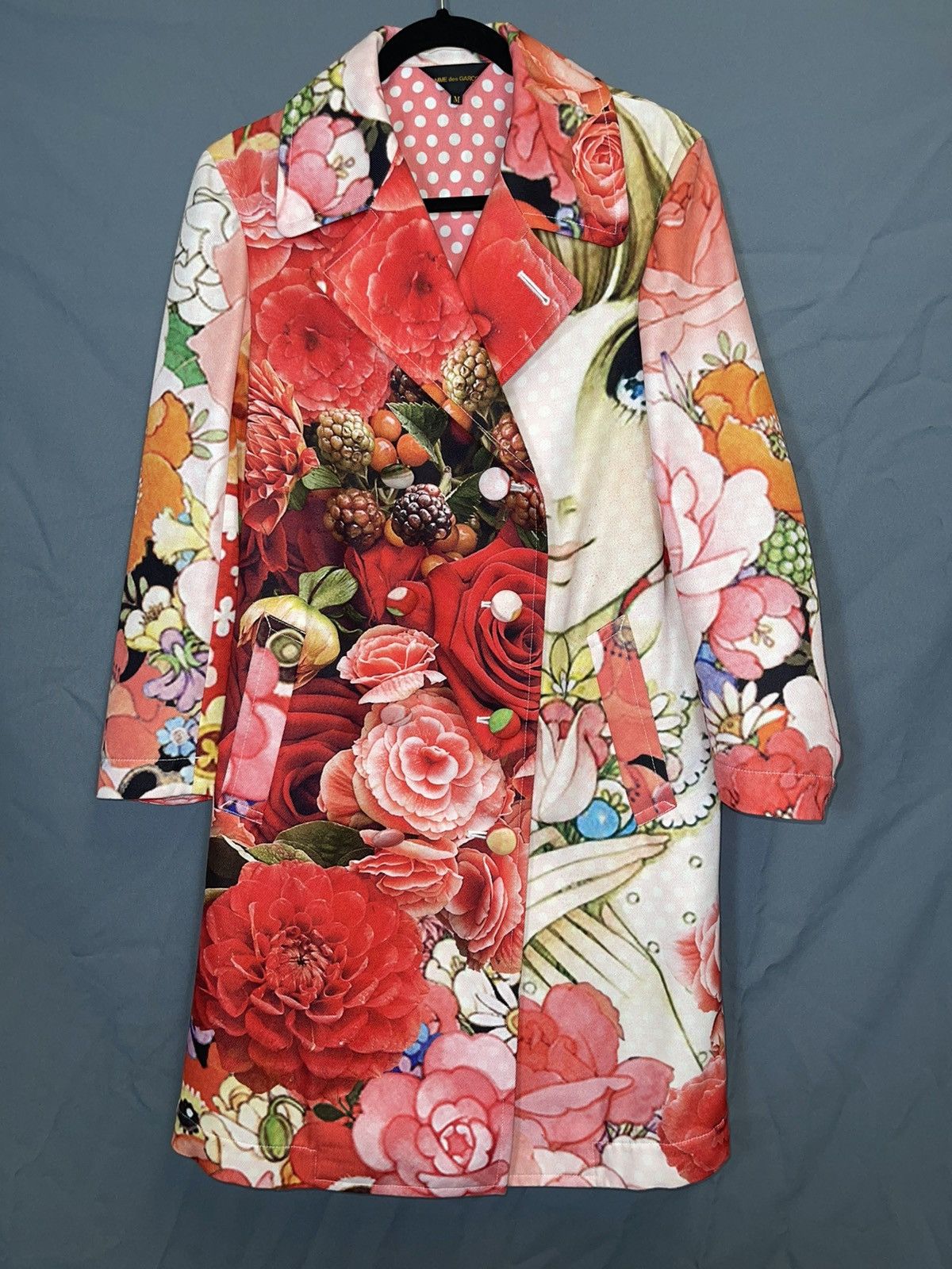 Comme des Garcons Comme Des Garcons Spring 18 Multicolor Twill Anime Girl Coat Grailed