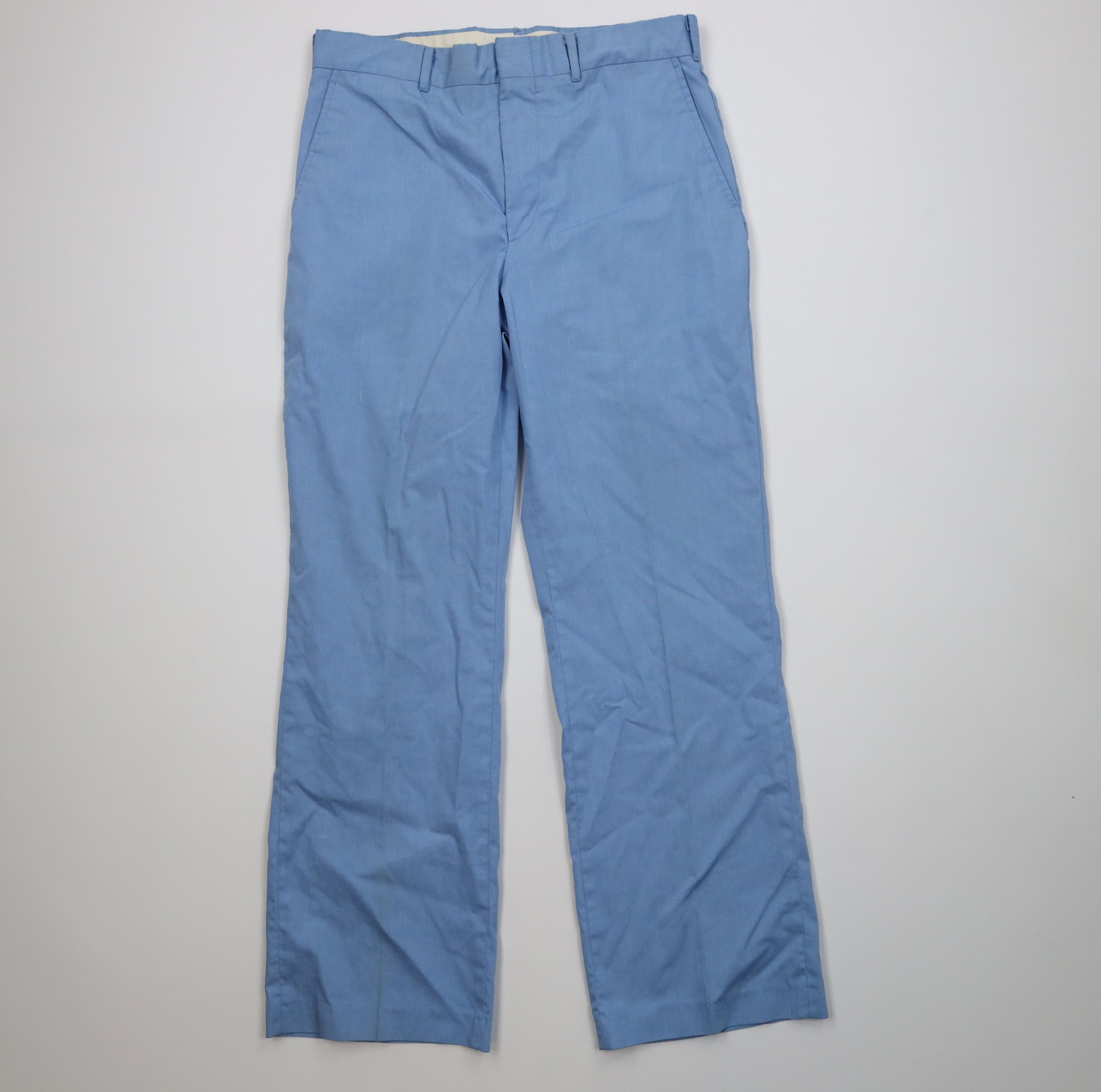 Vintage Vintage 70s Streetwear Chambray Flared Wide Leg Chino Pants Size US 32 / EU 48 - 1 Thumbnail