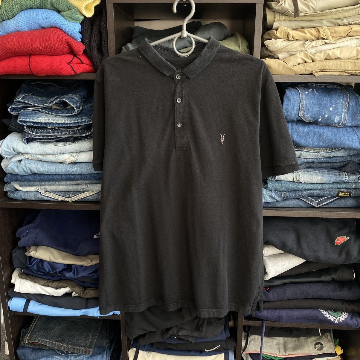 Allsaints Mens Allsaints Small Logo y2k streetwear designer polo Size US XL / EU 56 / 4 - 1 Thumbnail