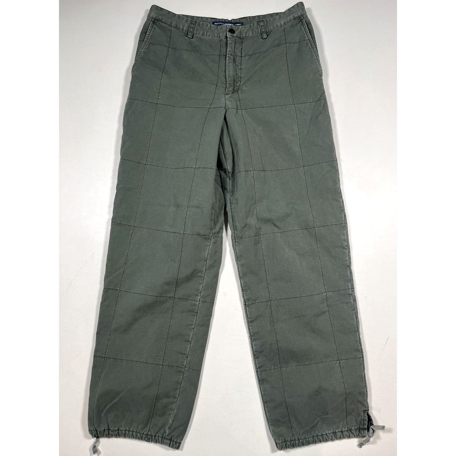 Polo Ralph Lauren VINTAGE Ralph Lauren Sport Pants Womens Medium Green Snow Pants 28in Inseam Quilted Insulated Lined Pockets Winter Casual Womens Size 32" / US 10 / IT 46 - 2 Thumbnail
