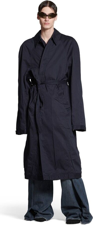 Balenciaga o1mt1gz1224 Deconstructed Carcoat in Navy Blue Size XXS / US 00 / IT 34 - 3 Thumbnail