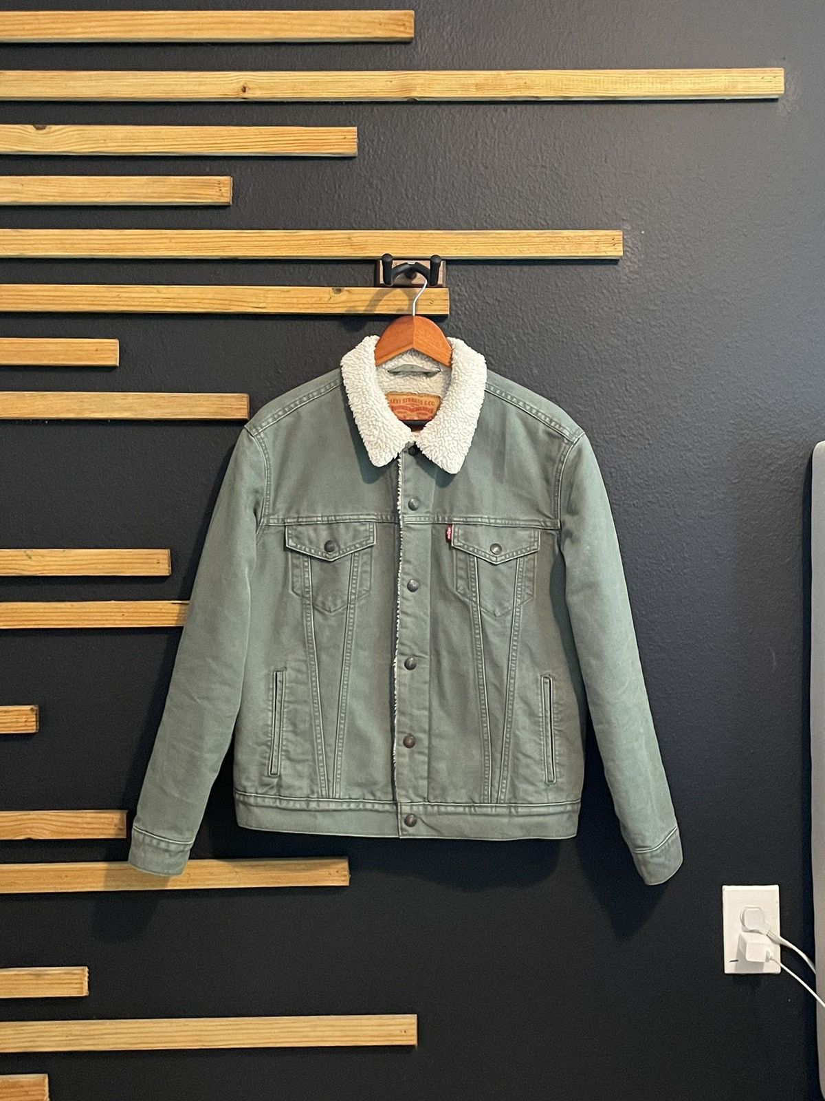 Levi's Made & Crafted Canvas Sherpa Trucker Jacket Size US M / EU 48-50 / 2 - 1 Thumbnail