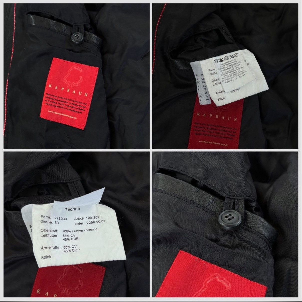 Handmade 🔥Rare KAPRAUN Hand Made Leather Nylon Jacket Y2K Size US L / EU 52-54 / 3 - 6 Thumbnail