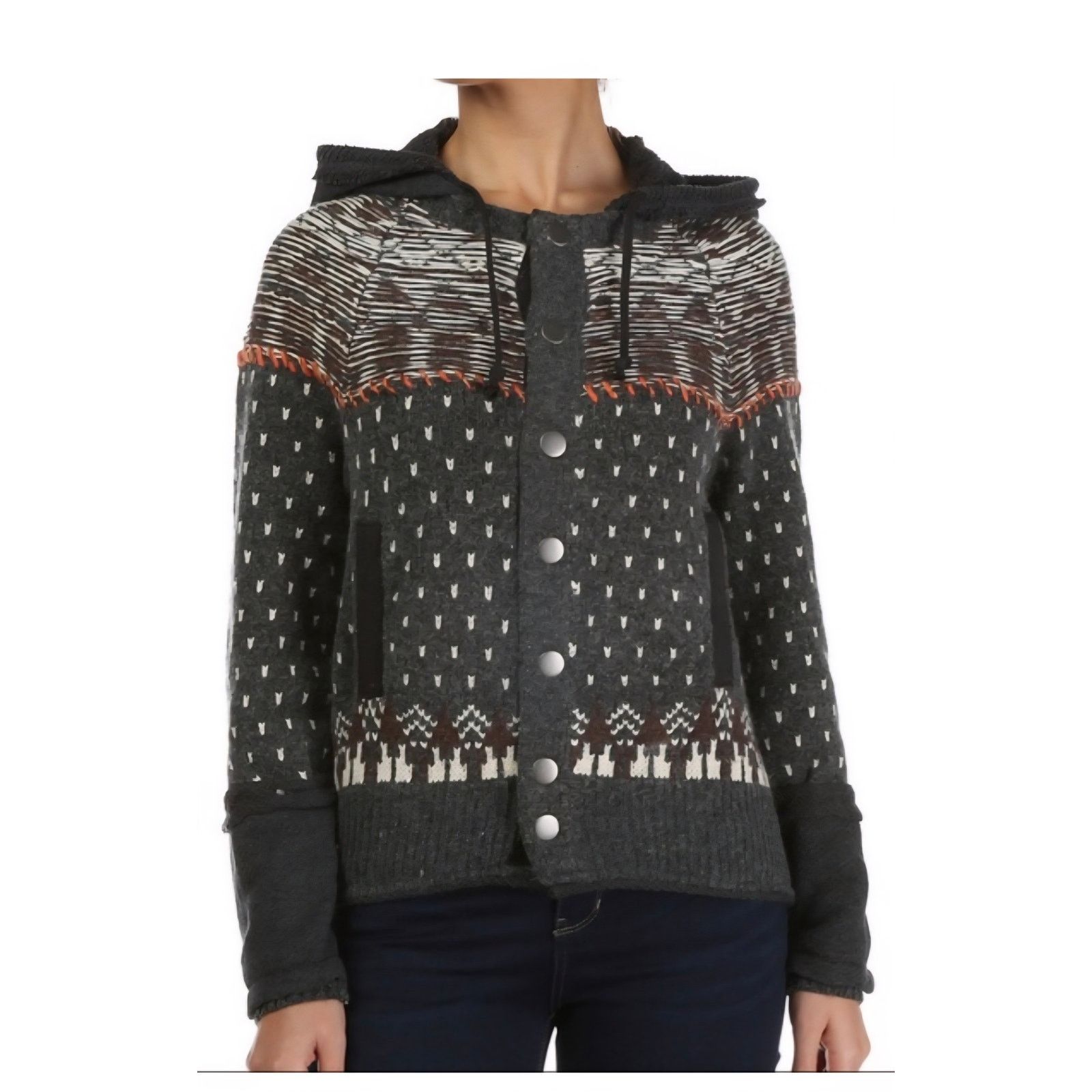 Free People Free People gray wool blend button down hoodie Size S / US 4 / IT 40 - 1 Thumbnail