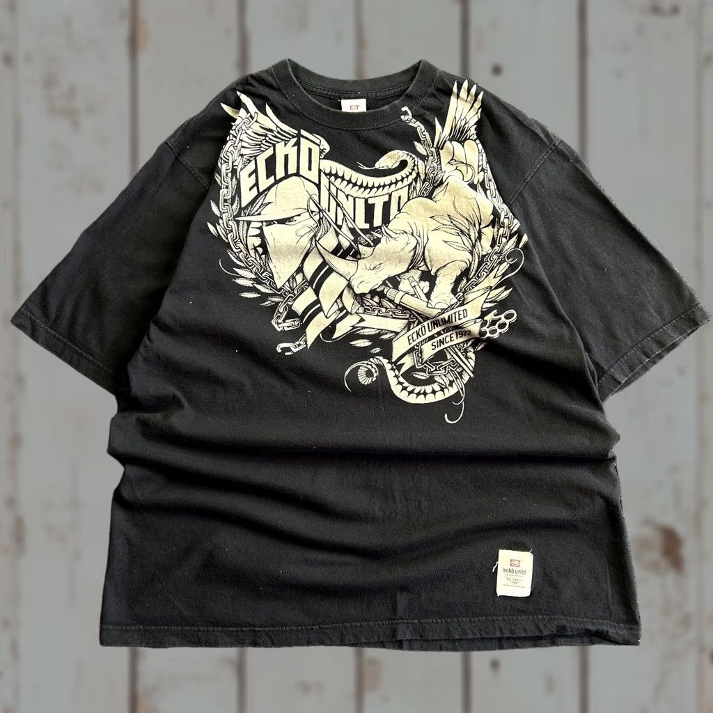 Ecko Unltd. Vintage Ecko Unltd. Long Sleeve Shirt 3XL Black Crew Neck Graphic Print Streetwear Hip Hop Shirt Mens Size US XXL / EU 58 / 5 - 1 Thumbnail