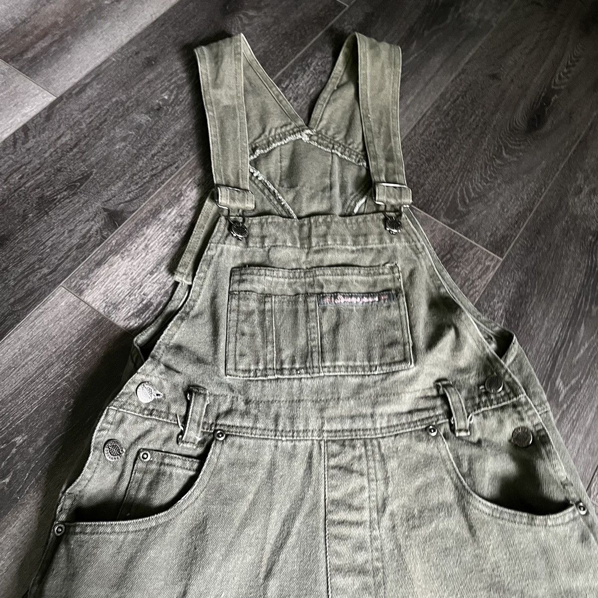 Vintage Vintage 1990s Squeeze Jeans Washed Olive Denim Jean Overalls Size US 29 - 4 Thumbnail