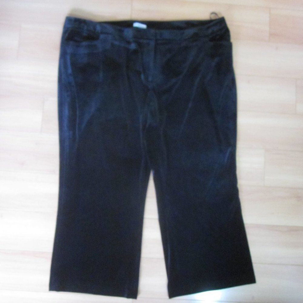 Calvin Klein Calvin Klein Woman Black Velvet Pants Size 24 W New with T Size 42" / US 20 - 4 Thumbnail