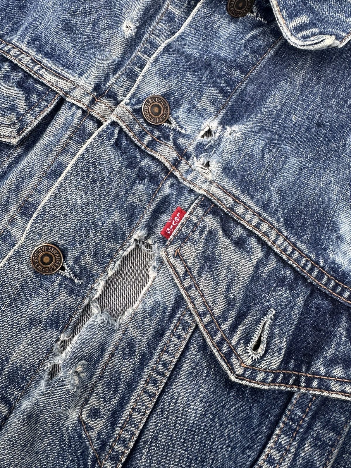 Levi's Vintage Clothing Vintage Levis Denim jacket VERY RARE!!! Jeans USA distressed Size US L / EU 52-54 / 3 - 6 Thumbnail