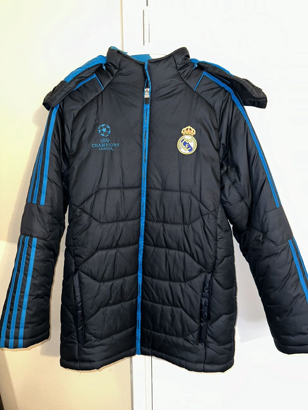 Image of Adidas Real Madrid 2011 Ucl Jacket in Blue, Men's (Size Small)