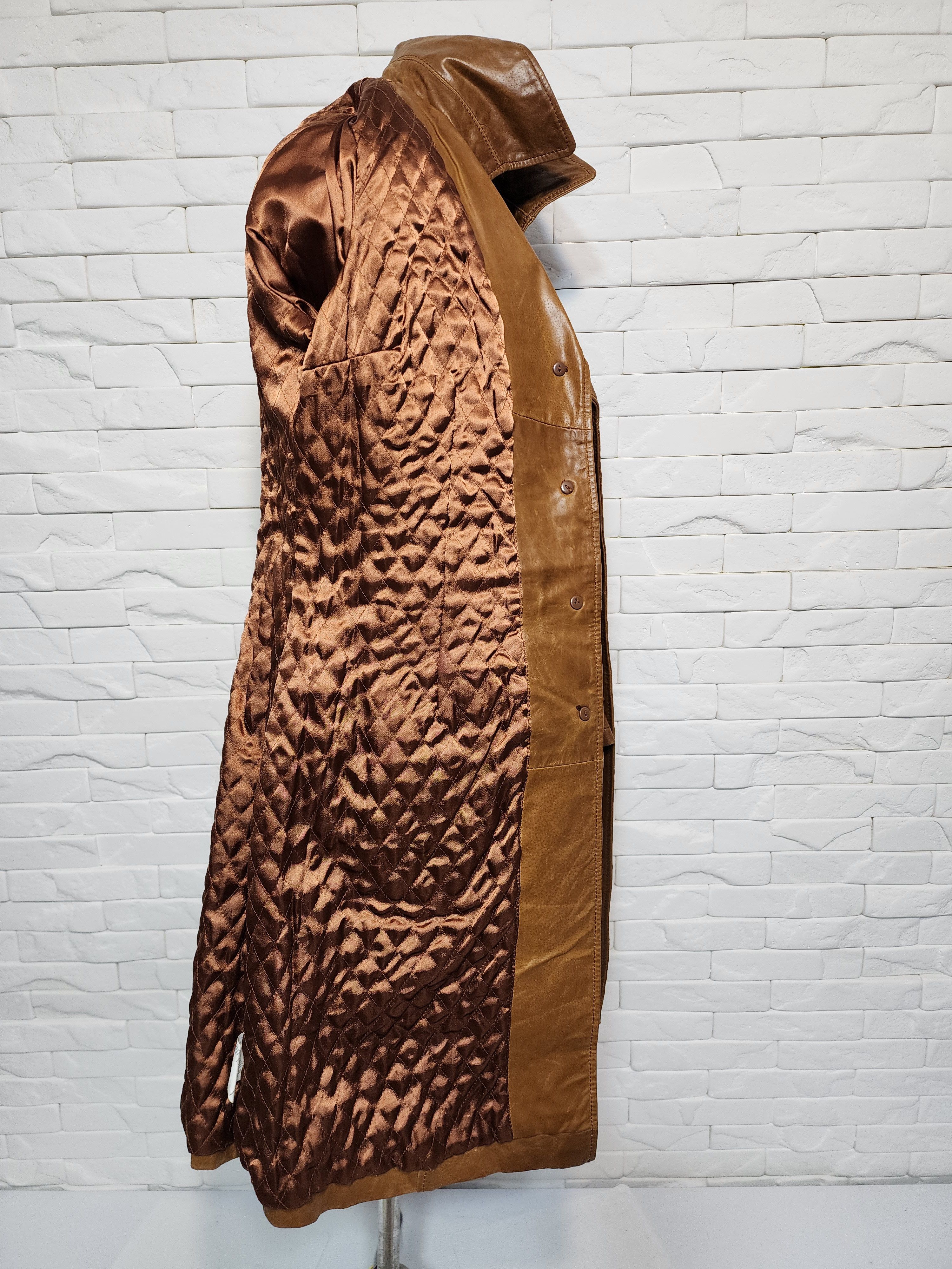 Designer Women's brown genuine leather raincoat. Size M / US 6-8 / IT 42-44 - 10 Thumbnail