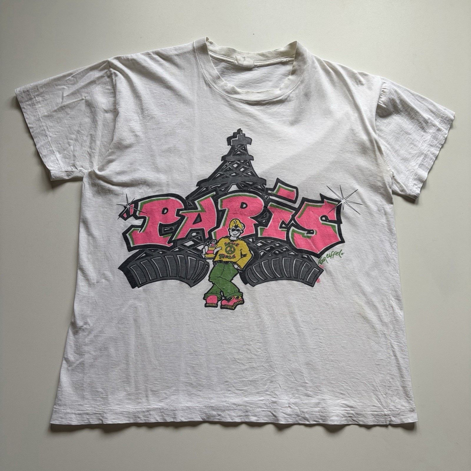 Vintage Vintage Paris France Eiffel Tower Shirt Medium 90s Graffiti Size US M / EU 48-50 / 2 - 1 Thumbnail