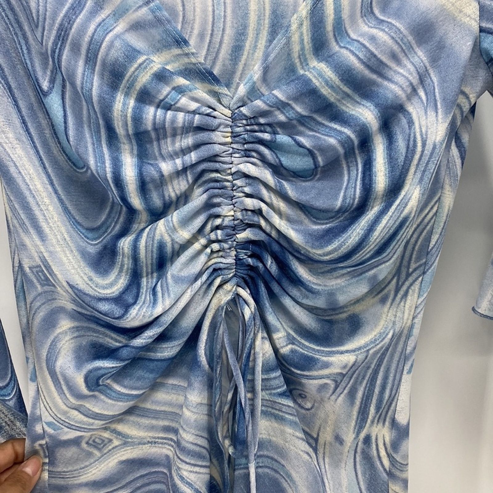 Other Retro Y2K marbled semi sheer adjustable top flowy sz S Size S / US 4 / IT 40 - 4 Thumbnail
