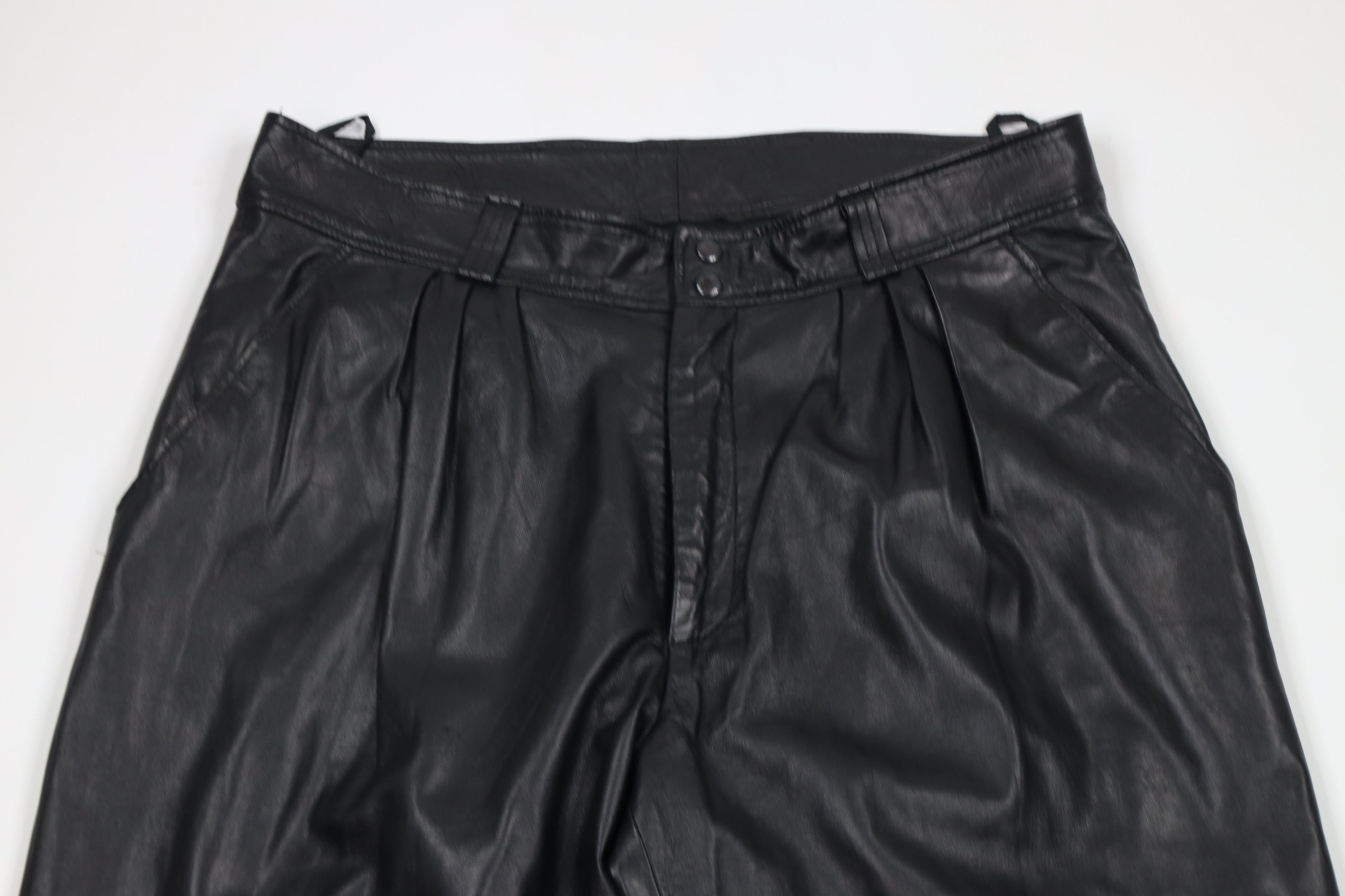 Vintage Vintage 80s 90s Michael Hoban Beach Leather Pants Black Size US 34 / EU 50 - 2 Thumbnail