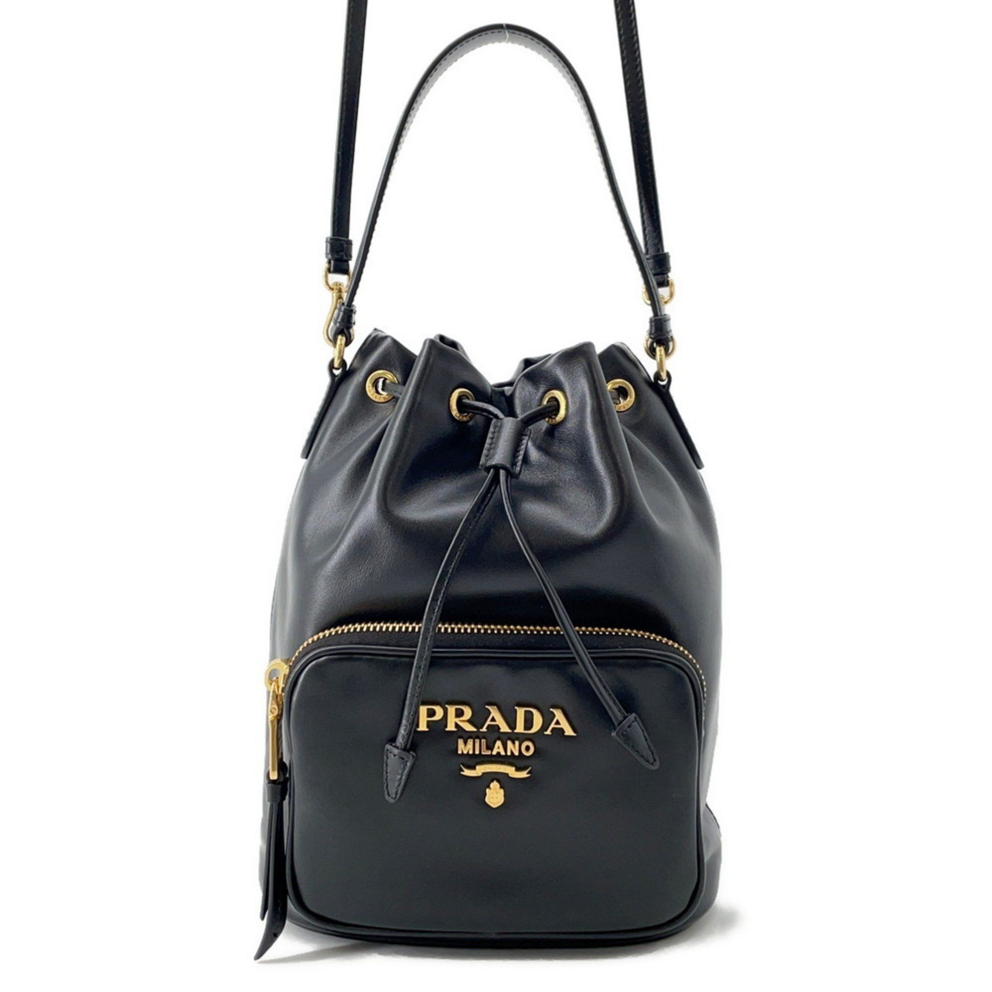 Prada Duetto Handbag in Soft Calfskin Leather (1BH038
