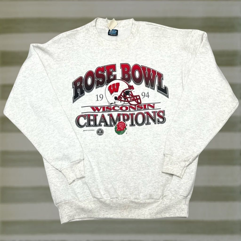 Vintage VINTAGE 1994 Wisconsin Badgers Rose Bowl Champions Crewneck XL NWT Mascot Sweatshirt Silver" Size US XL / EU 56 / 4 - 1 Thumbnail