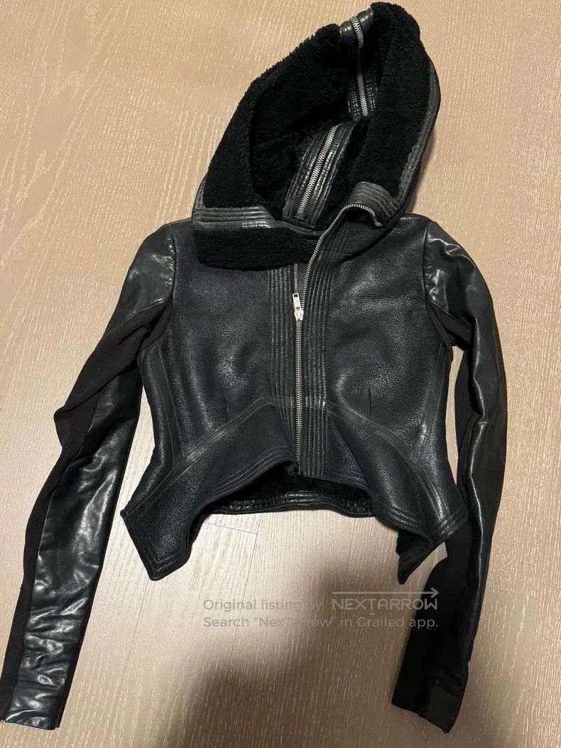 Rick Owens Rick Owens Hooded Leather Jacket- Size US M / EU 48-50 / 2 - 1 Thumbnail