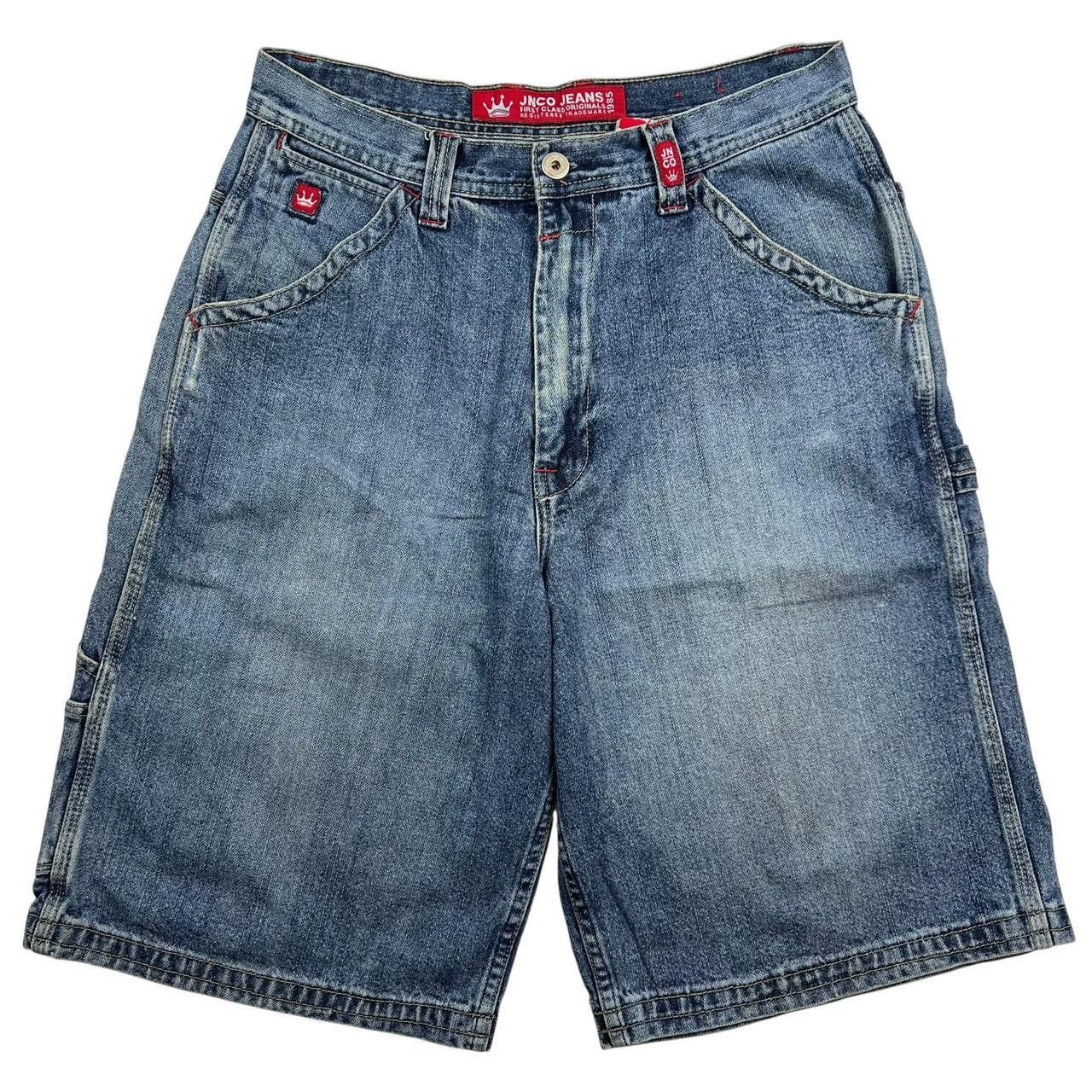 JNCO Vintage Jnco Red Crown Denim Shorts / Jorts - Waist: 34” Size US 34 / EU 50 - 2 Thumbnail
