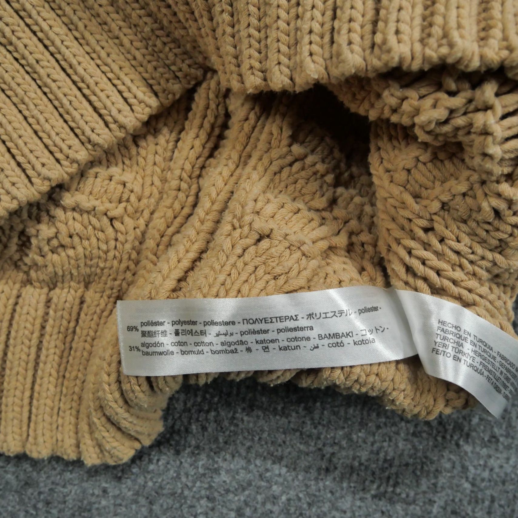 Zara VINTAGE Zara Sweater Women Small Tan Brown Cable Knit Short Sleeve Size S / US 4 / IT 40 - 5 Thumbnail