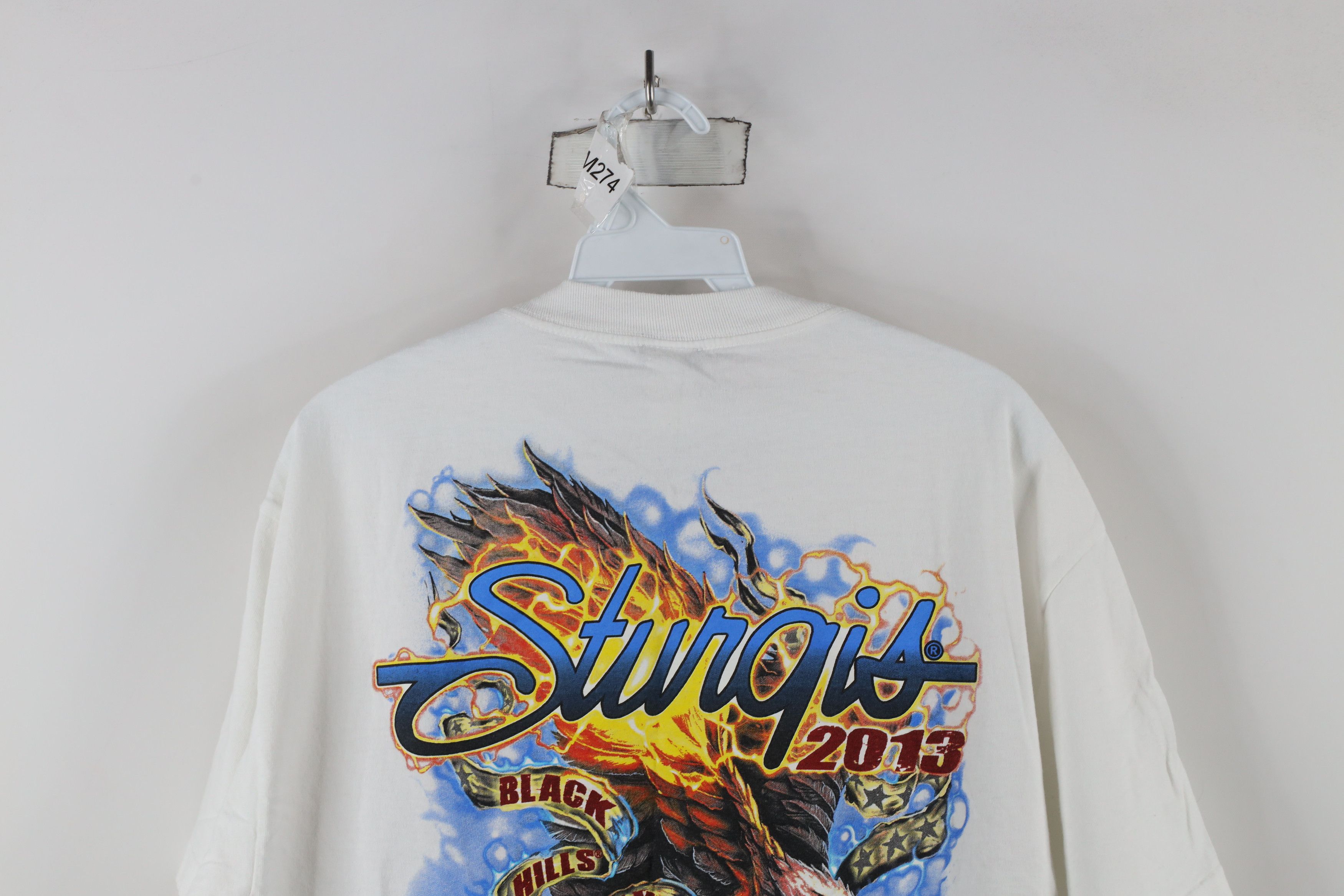 Vintage Vintage Y2K 2013 Black Hills Rally Eagle Fire Flames T-Shirt Size US L / EU 52-54 / 3 - 11 Thumbnail