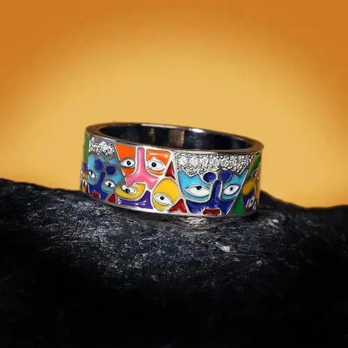 Vintage Unique Trendy Ring Size ONE SIZE - 4 Thumbnail