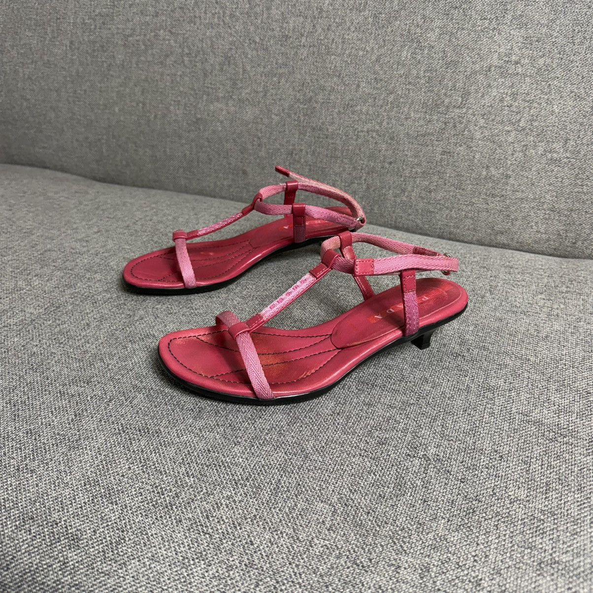 Prada 00s Prada Sport T Bar Strap Kitten Heels in Pink 36 Size US 6.5 / IT 36.5 - 2 Thumbnail