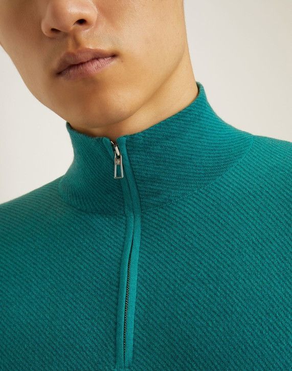 Loro Piana o1srvl11e0824 Mezzocollo Roadster Sweater in Sea Green Size US S / EU 44-46 / 1 - 2 Thumbnail