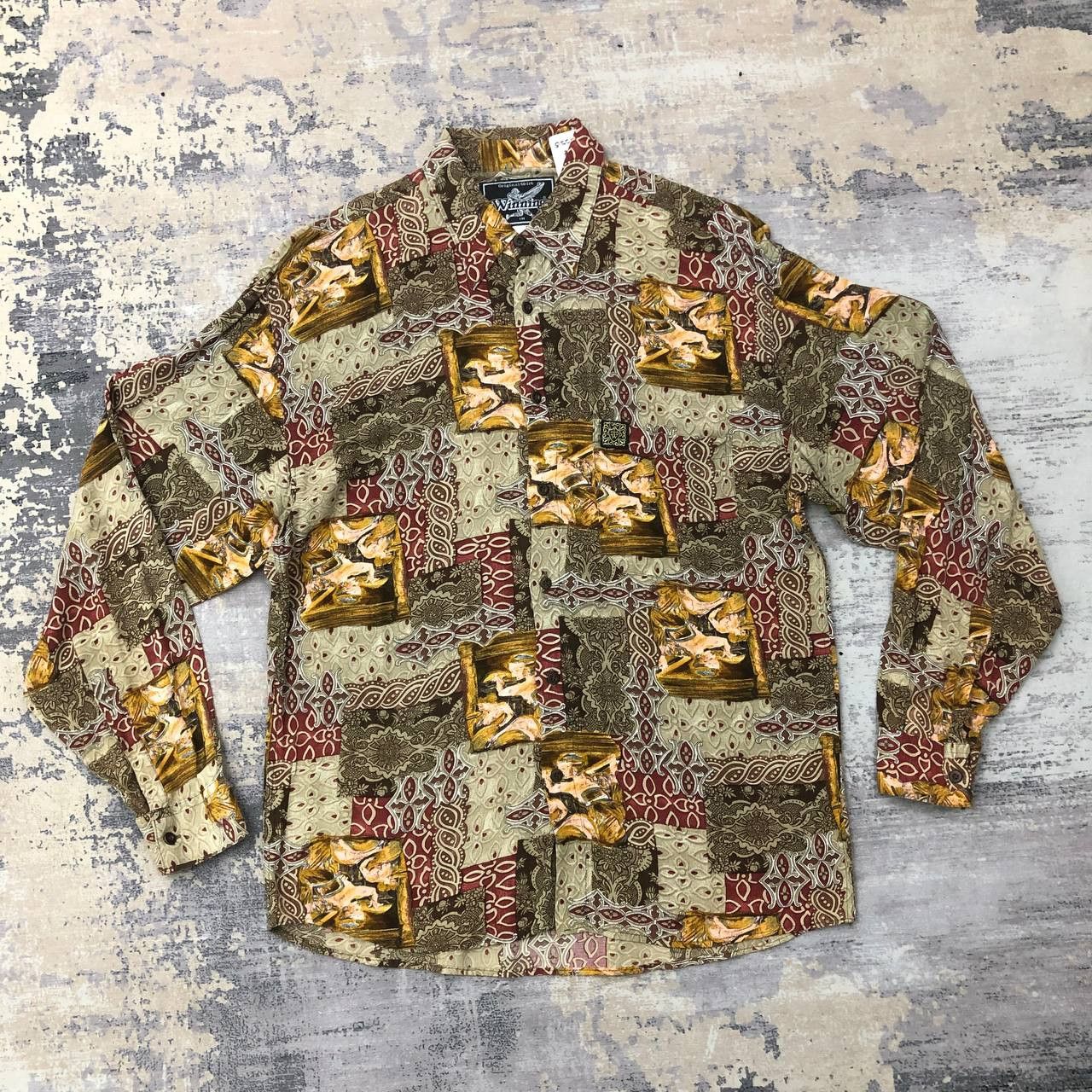 Vintage T465 VTG MADE IN ITALY WINNING 100RAYON SHIRTS Size US L / EU 52-54 / 3 - 2 Thumbnail