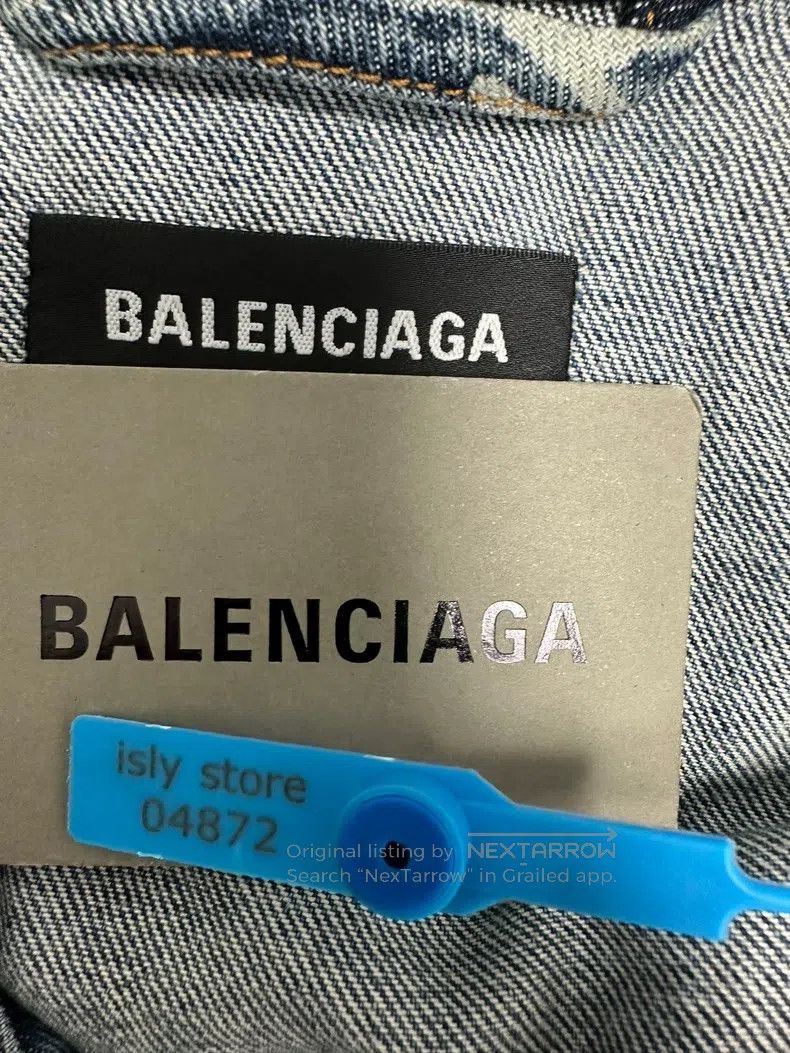 Balenciaga Balenciaga Logo Printed Loose Washed Distressed Denim Jack Size US S / EU 44-46 / 1 - 4 Thumbnail
