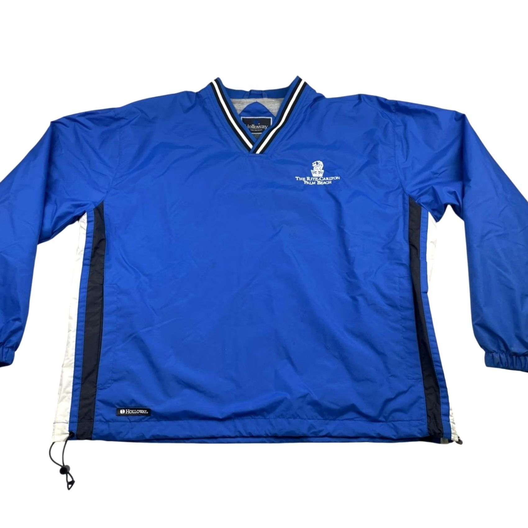 Holloway Holloway Ritz Carlton Palm Beach Men's Windbreaker Track Suit Blue/Black/White 2 Piece Medium Nylon 100% Wind Resistant Pockets Size 40R - 4 Thumbnail